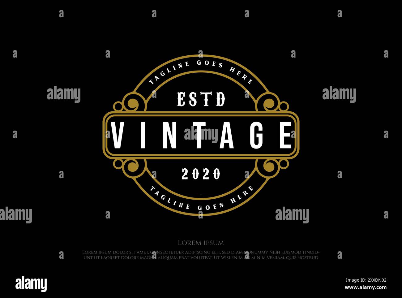 Vintage Retro Abzeichen Emblem Label Aufkleber Stempel Dichtung Logo Design Vektor Stock Vektor