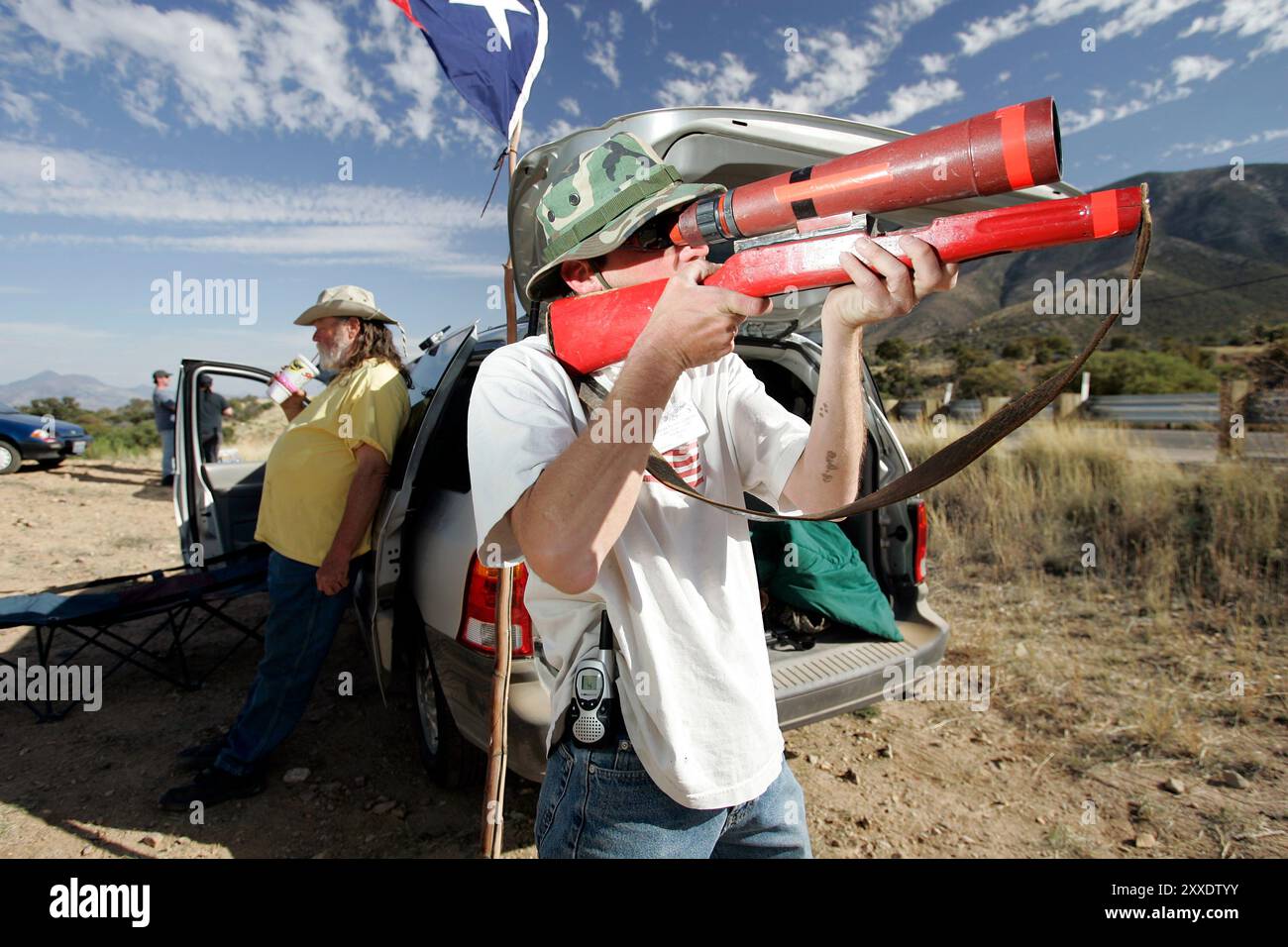 FAR og sønn fra el paso er minutemen Stockfoto