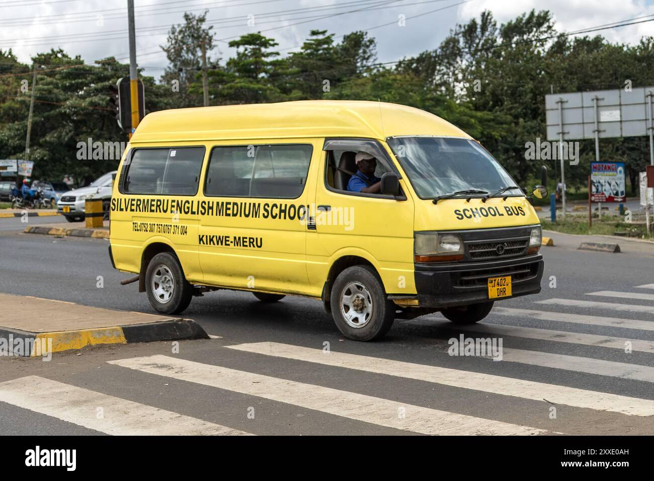 Schulbus, Arusha, Tansania Stockfoto