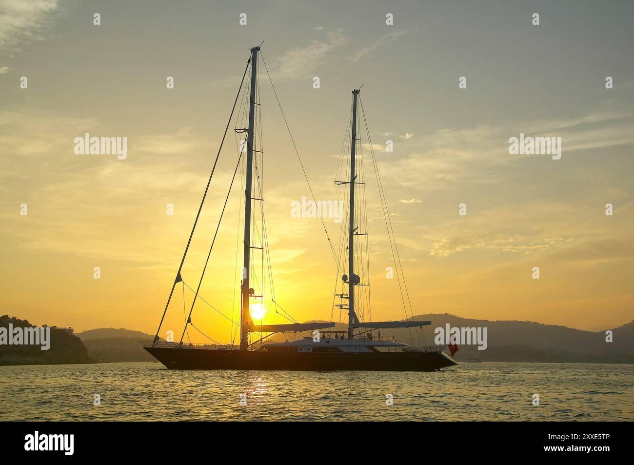 Perini Navi Segelyacht Santa Maria Stockfoto