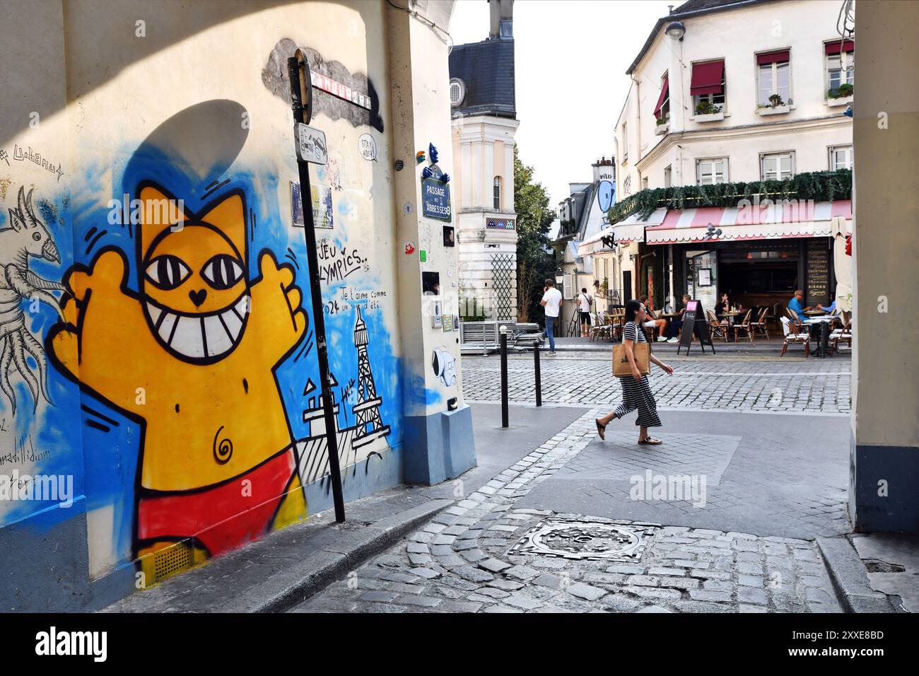 Street Art in Montmartre - Les Abbesses - Paris Stockfoto