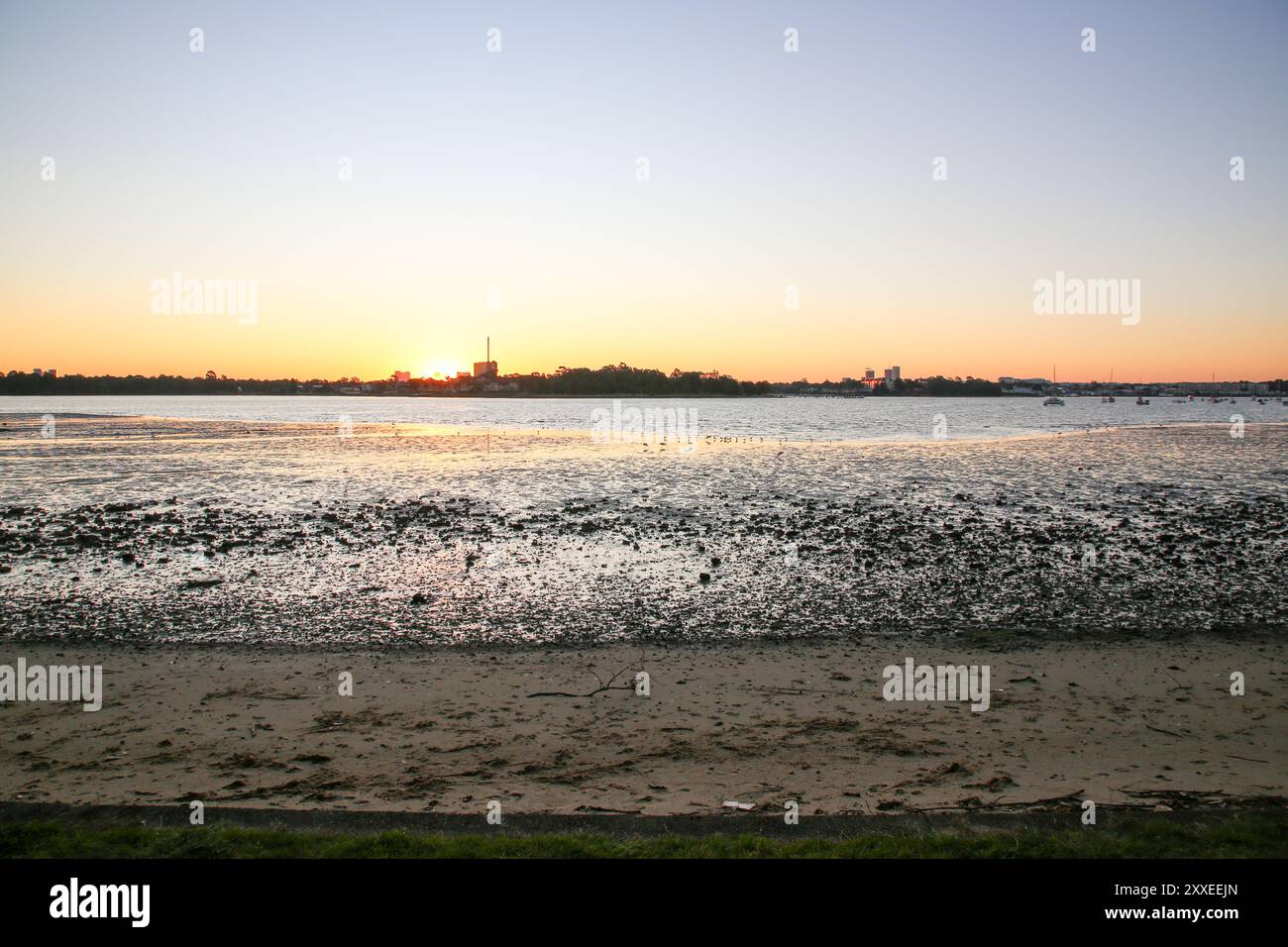 Blick auf Hen und Chicken Bay am Parramatta River vom Sydney Vorort Five Dock. Stockfoto