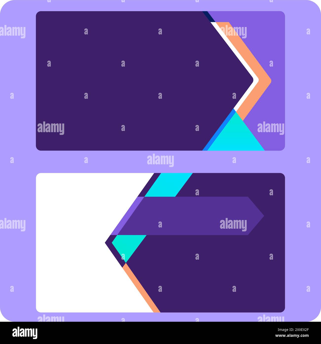 Die Gesamtkomposition ist sauber und modern mit einer spielerischen Verwendung von Farben und geometrischen Formen Stock Vektor