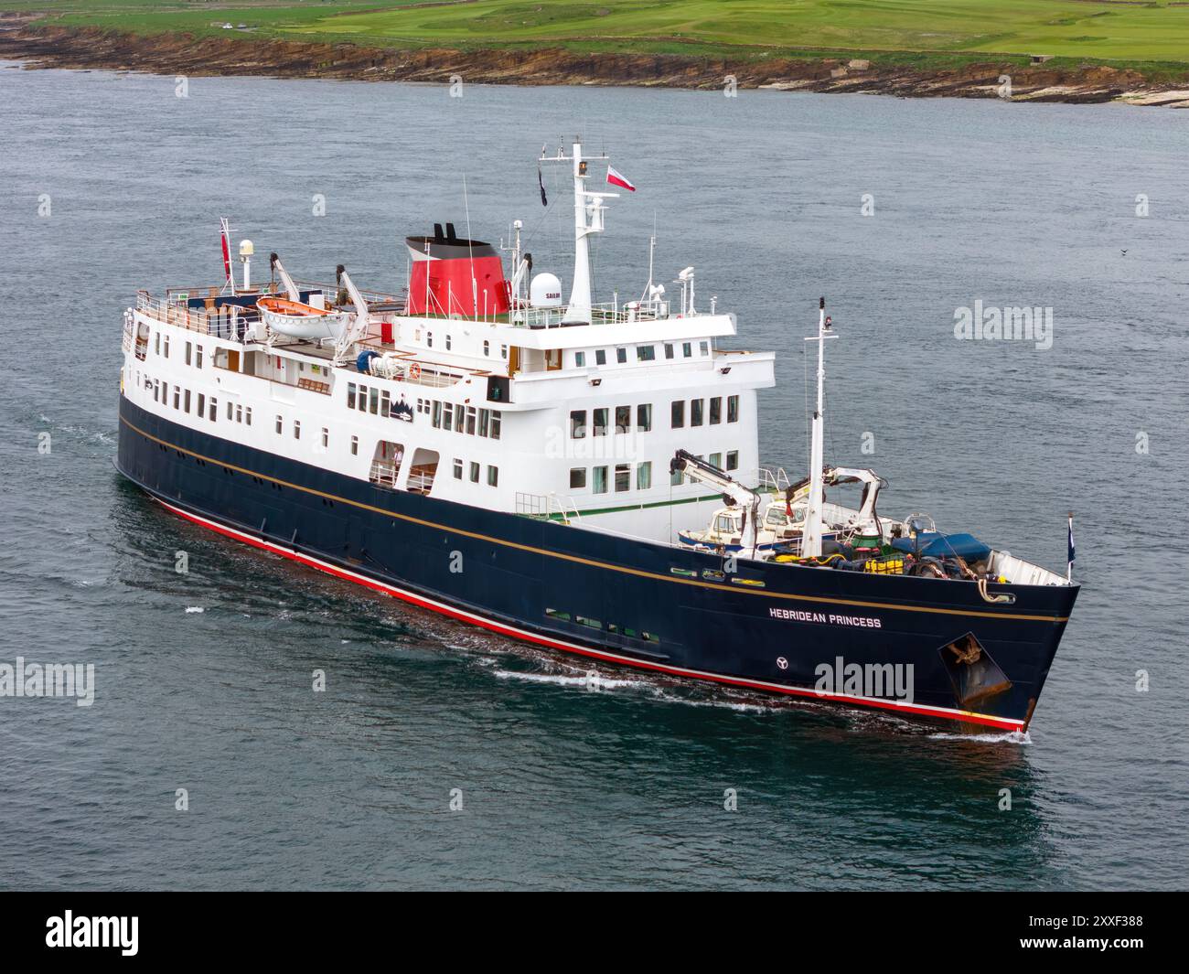 Hebridean Princess ist ein Luxuskreuzschiff, das von Noble Caledonia hauptsächlich in schottischen Gewässern betrieben wird. Stockfoto