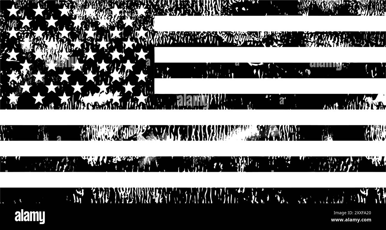 Grunge USA Flagge. Amerikanische Flagge in Misressed. Vektorabbildung Stock Vektor