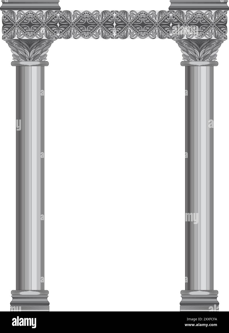 Alte klassische Säulen. Griechische und römische Architektursäulen, historische architektonische Säulen isolierte Vektorillustrationen Set. Antike klassische Säule Stock Vektor