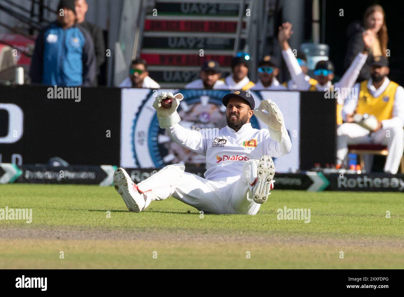 Old Trafford, Manchester am Samstag, den 24. August 2024. Wicket-Keeper Kusal Mendis #13 beim 1. Rothesay Test Spiel zwischen England und Sri Lanka im Emirates Old Trafford, Manchester am Samstag, den 24. August 2024. (Foto: Mike Morese | MI News) Credit: MI News & Sport /Alamy Live News Stockfoto