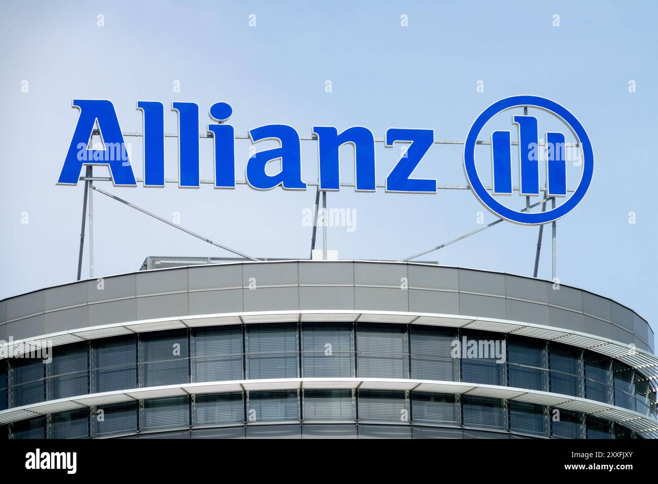Allianz Sign Insurance Company Logo Branding on Building Stockfoto