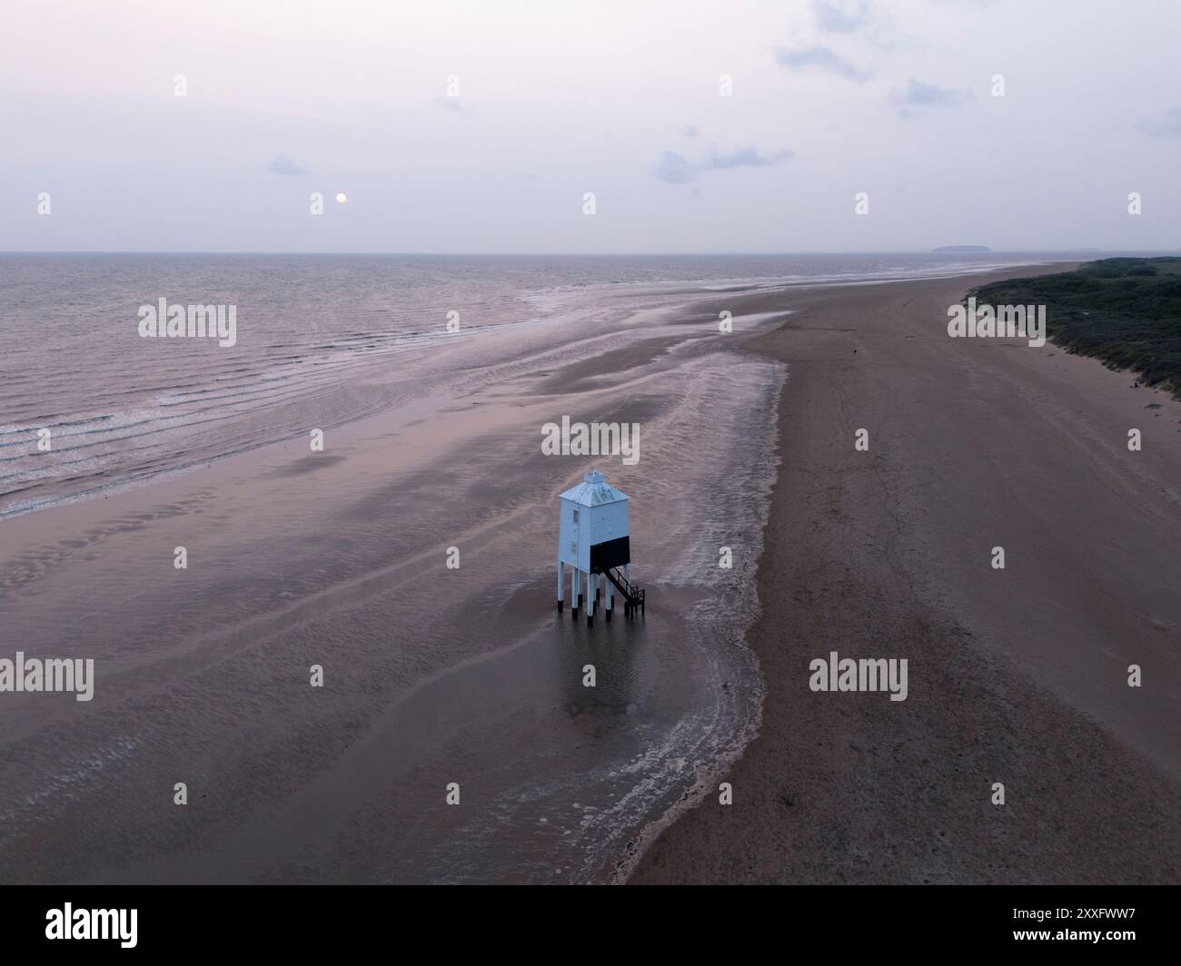 Der Low Lighthouse in Burnham-on-Sea. Somerset, Großbritannien. Stockfoto