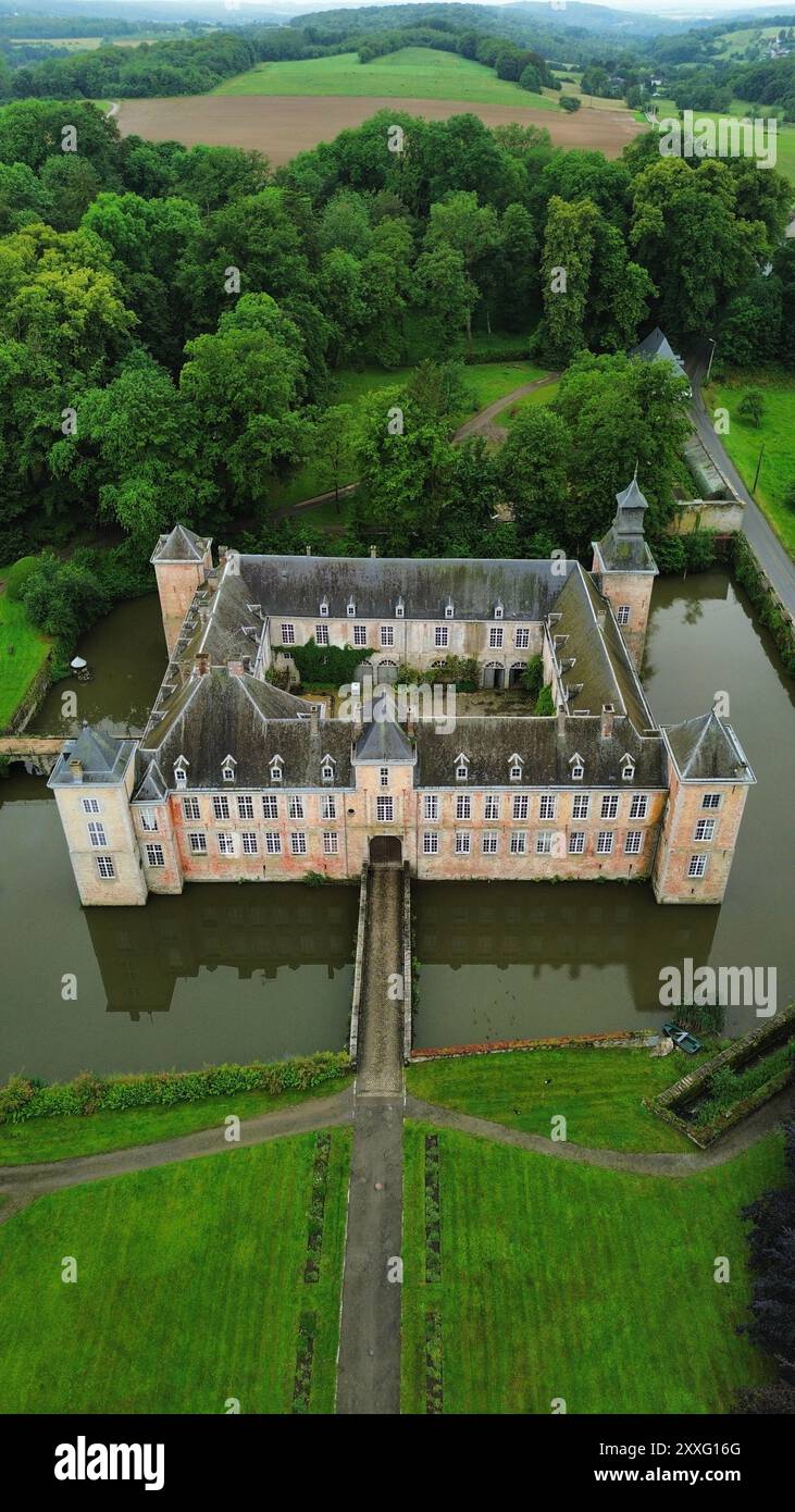 Drohnenfoto Schloss Haltinne belgien europa Stockfoto