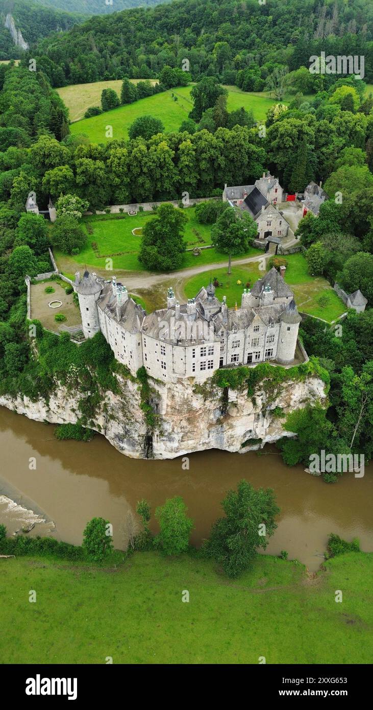 Drohnenfoto Walzin Castle Belgien europa Stockfoto