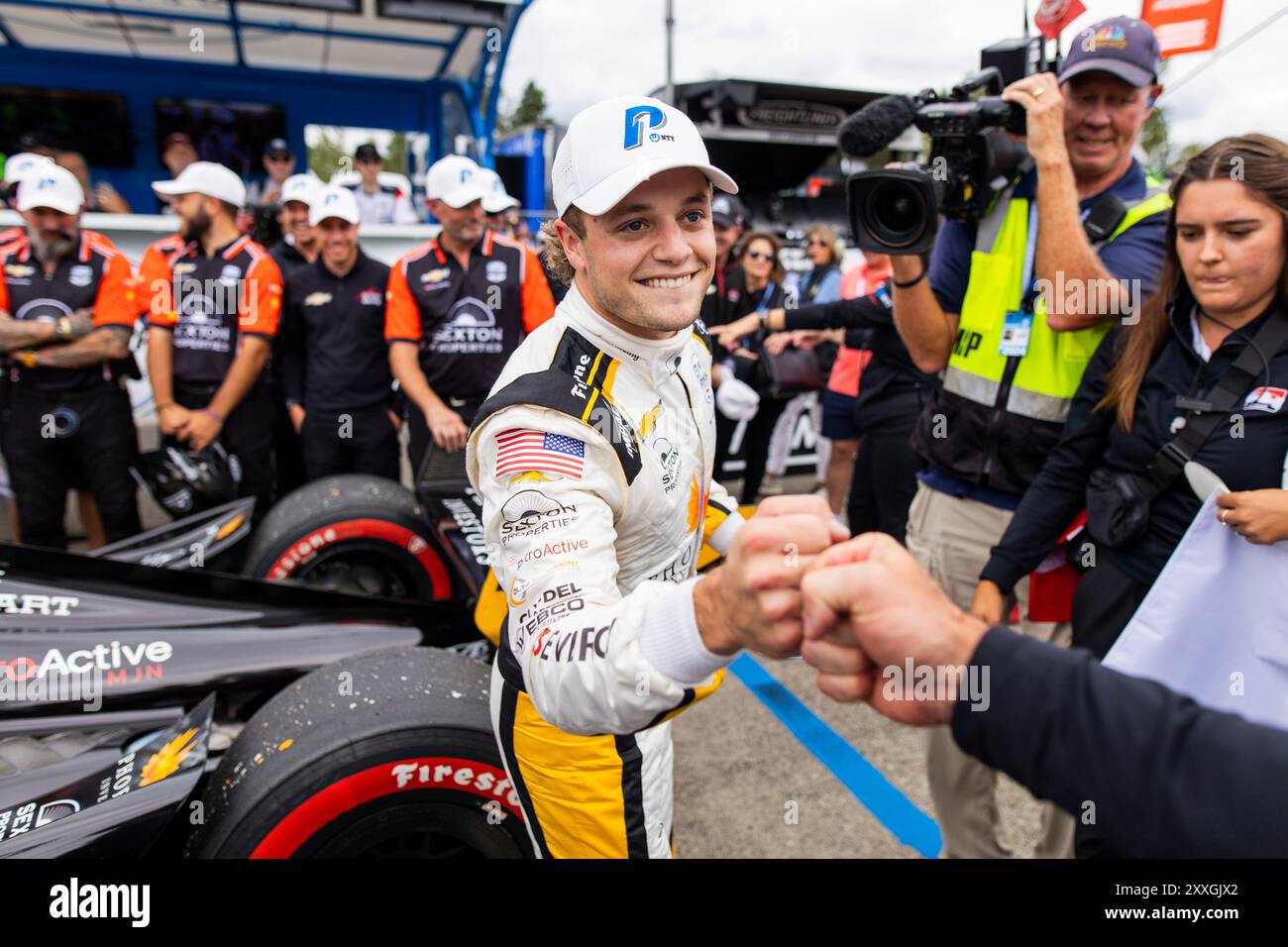 Portland, Etats Unis. August 2024. FERRUCCI Santino (usa), A.J. Foyt Entreprises, Dallara DW12 - Chevrolet, Porträt während des Grand Prix von Portland BitNile.com, 14 Runde der NTT IndyCar Series 2024, auf dem Portland International Raceway, vom 23. Bis 25. August 2024 in Portland, USA - Foto Julien Delfosse/DPPI Credit: DPPI Media/Alamy Live News Stockfoto