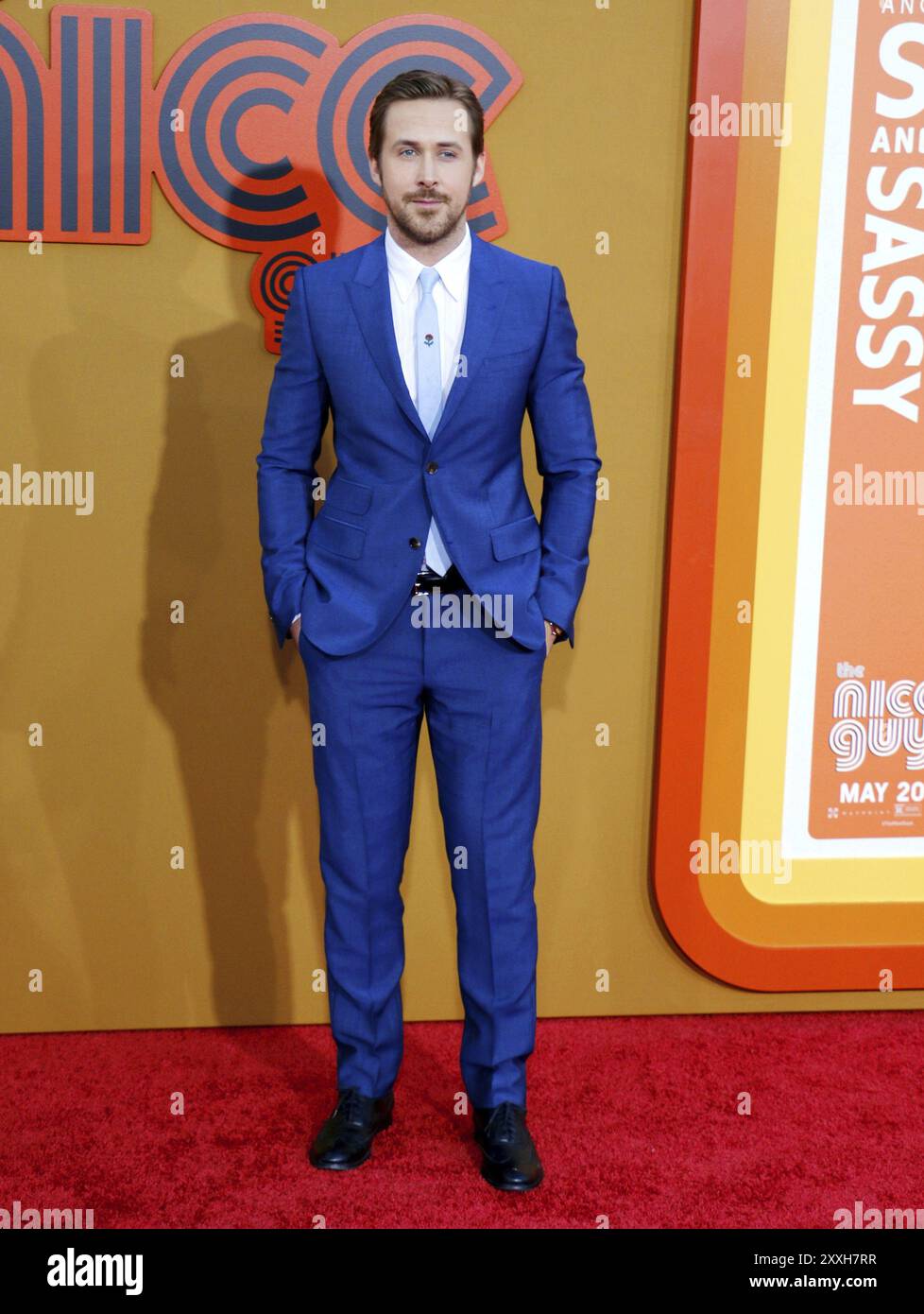 Ryan Gosling bei der Premiere von „The Nice Guys“ in Los Angeles am 10. Mai 2016 im TCL Chinese Theatre in Hollywood, USA Stockfoto