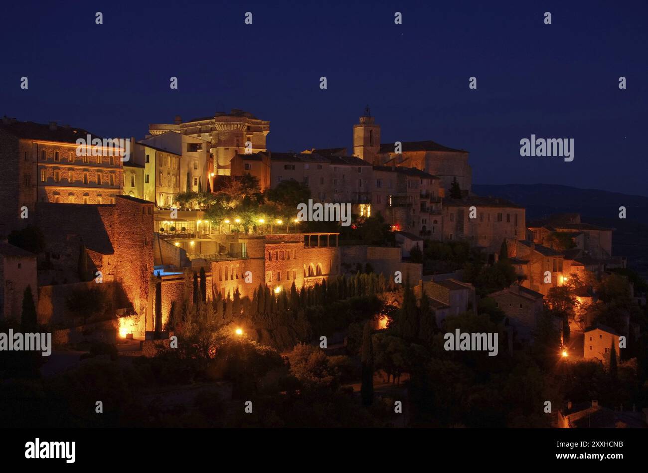 Gordes Night, Gordes by Night 02 Stockfoto