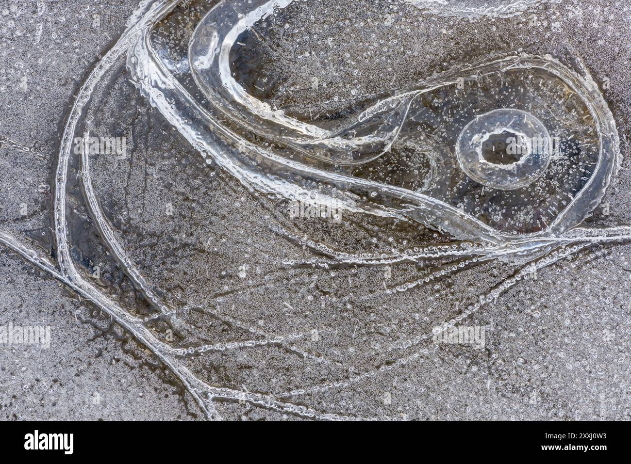 Bauten im Eis, Muddus-Nationalpark, Laponia-Weltkulturerbe, Norrbotten, Lappland, Schweden, Oktober 2015, Europa Stockfoto