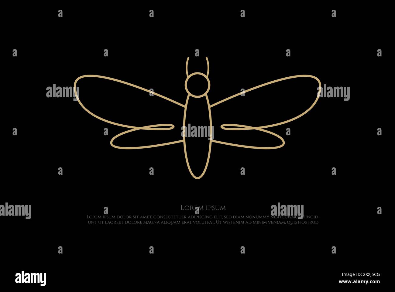 Eleganter Luxus Schmetterling Linie Outline Logo Design Vektor Stock Vektor