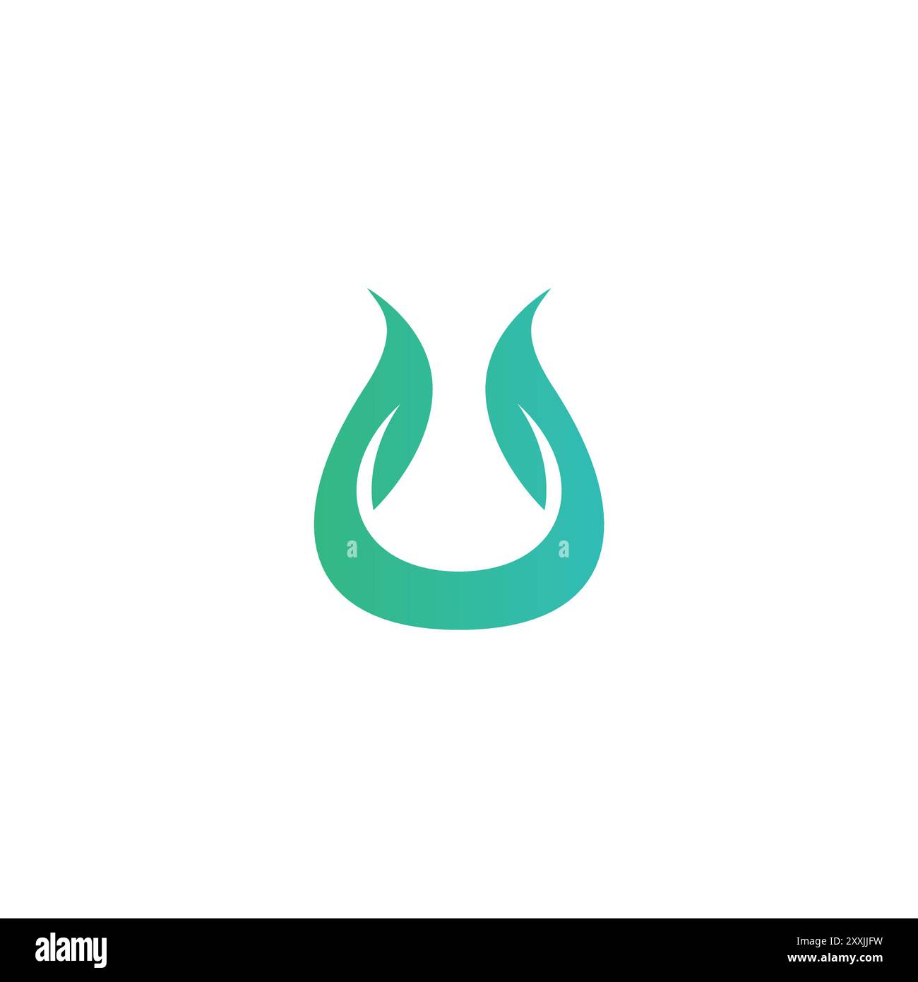 Design mit U-Blatt-Logo. Grünes „U Leaf Organic“-Logo Stock Vektor