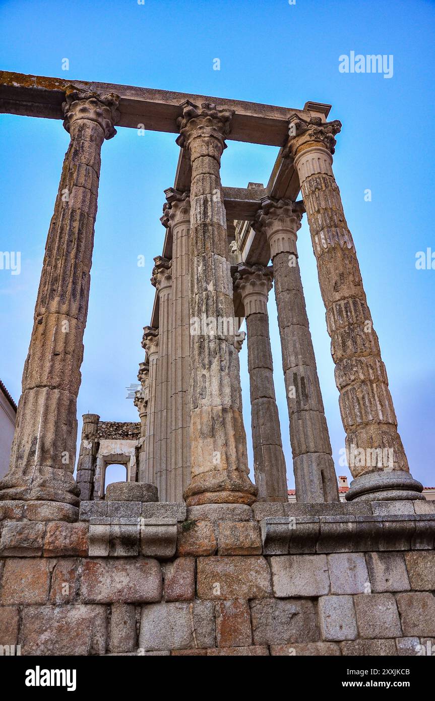 Römischer Tempel der Diana in Merida, Jungfrau Göttin der Jagd Stockfoto