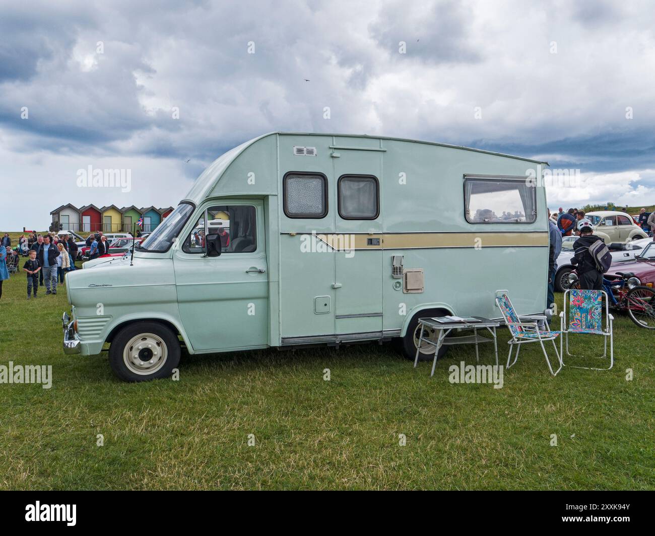 Alter Wohnmobil auf der Autoshow in Großbritannien Stockfoto