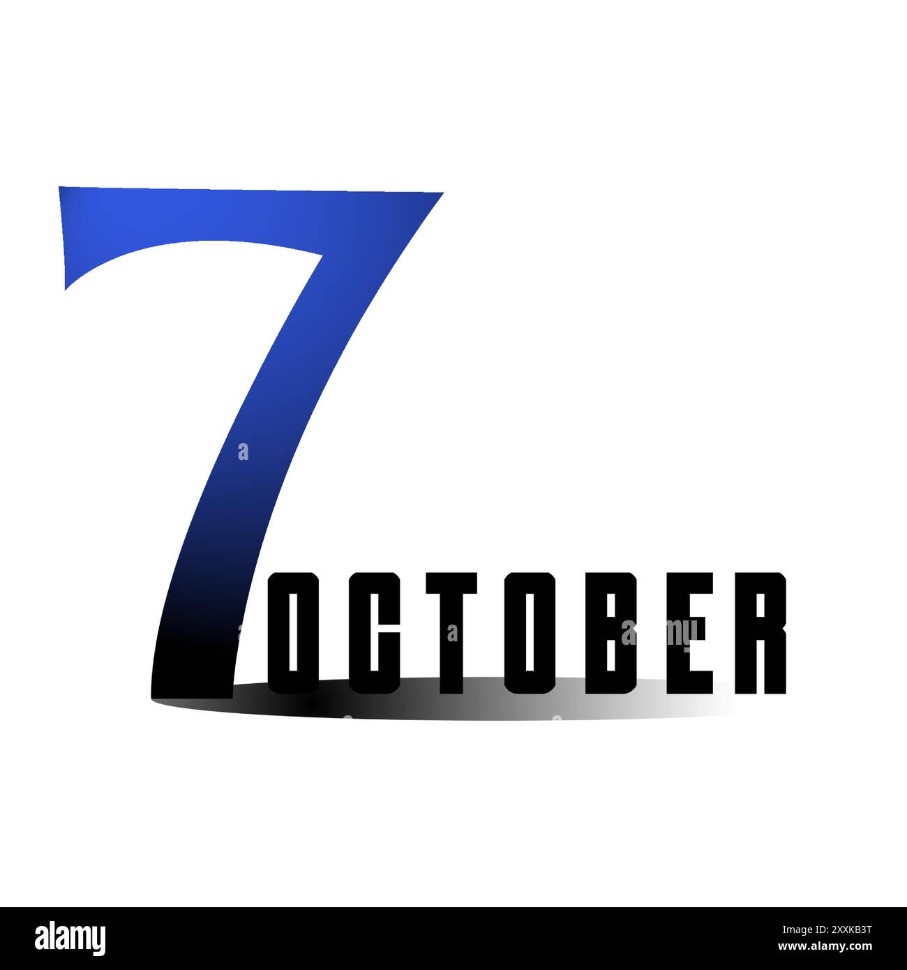 Illustration zum 7. Oktober zum Gedenktag in blau-schwarz Stock Vektor