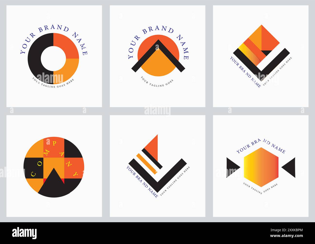 Modern Geometric Brand Logos Collection – Vielseitige Corporate Identity Designs Stock Vektor