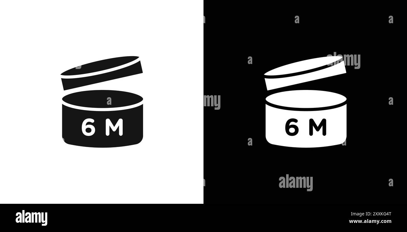 Pao 6m Icon Logo Zeichen Vektor Umriss in schwarz-weiß Farbe Stock Vektor