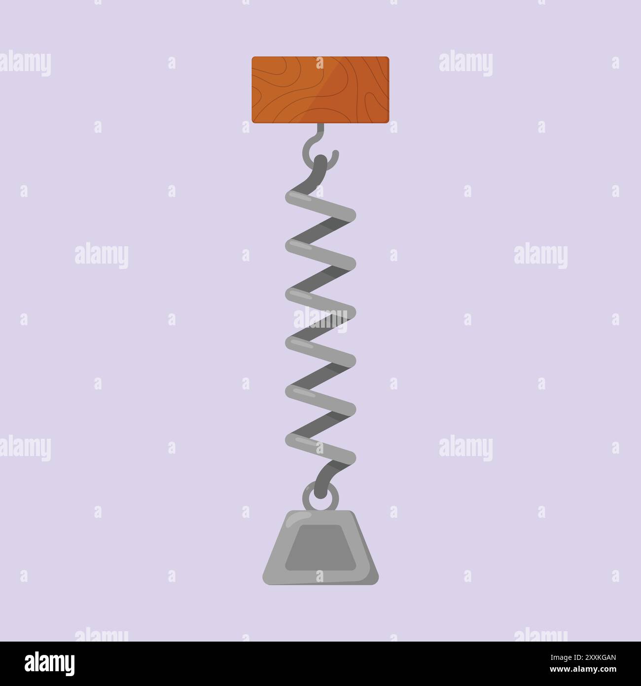 hooke's Law Vektor-Symbol. Physik Spring Experiment Vektor. Frühjahrsillustration für die Physikerziehung Stock Vektor