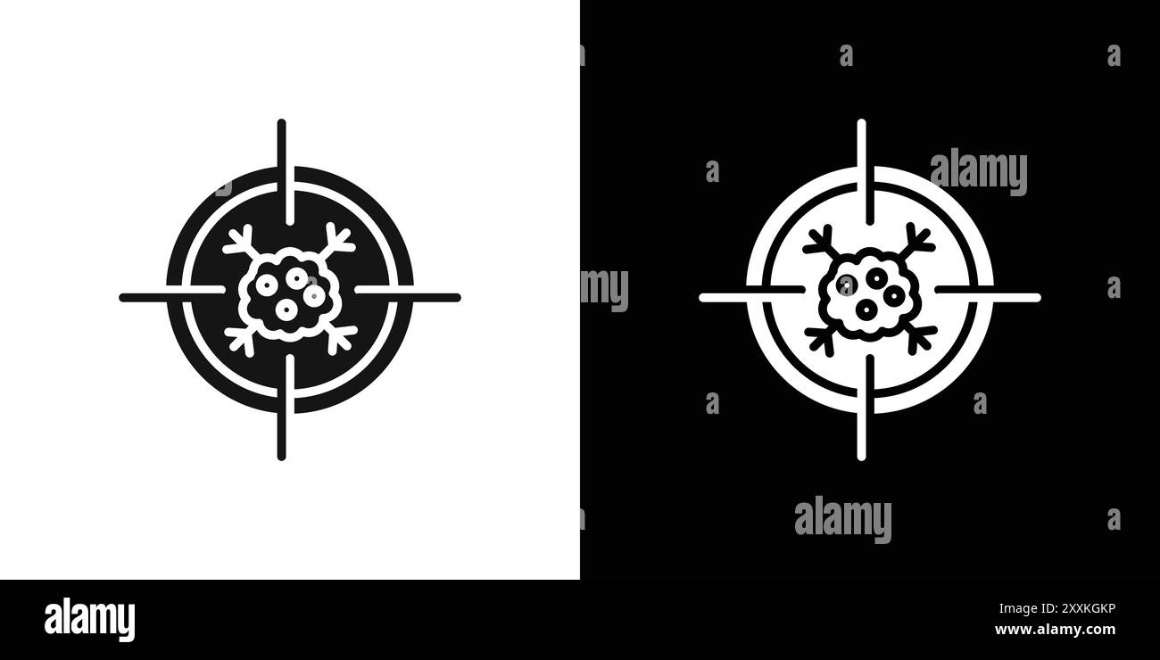 Symbol der Onkologie-Abteilung Logo-Zeichen Vektorumriss in Schwarz-weiß-Farbe Stock Vektor