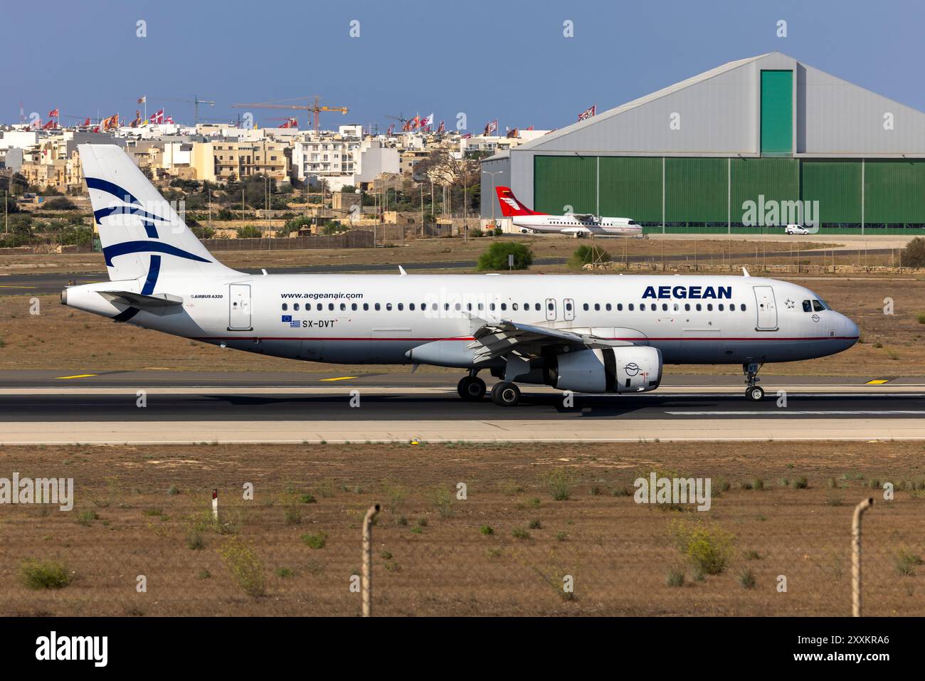 Aegean Airlines Airbus A320-232 (REG: SX-DVT) aus Athen, Griechenland. Stockfoto