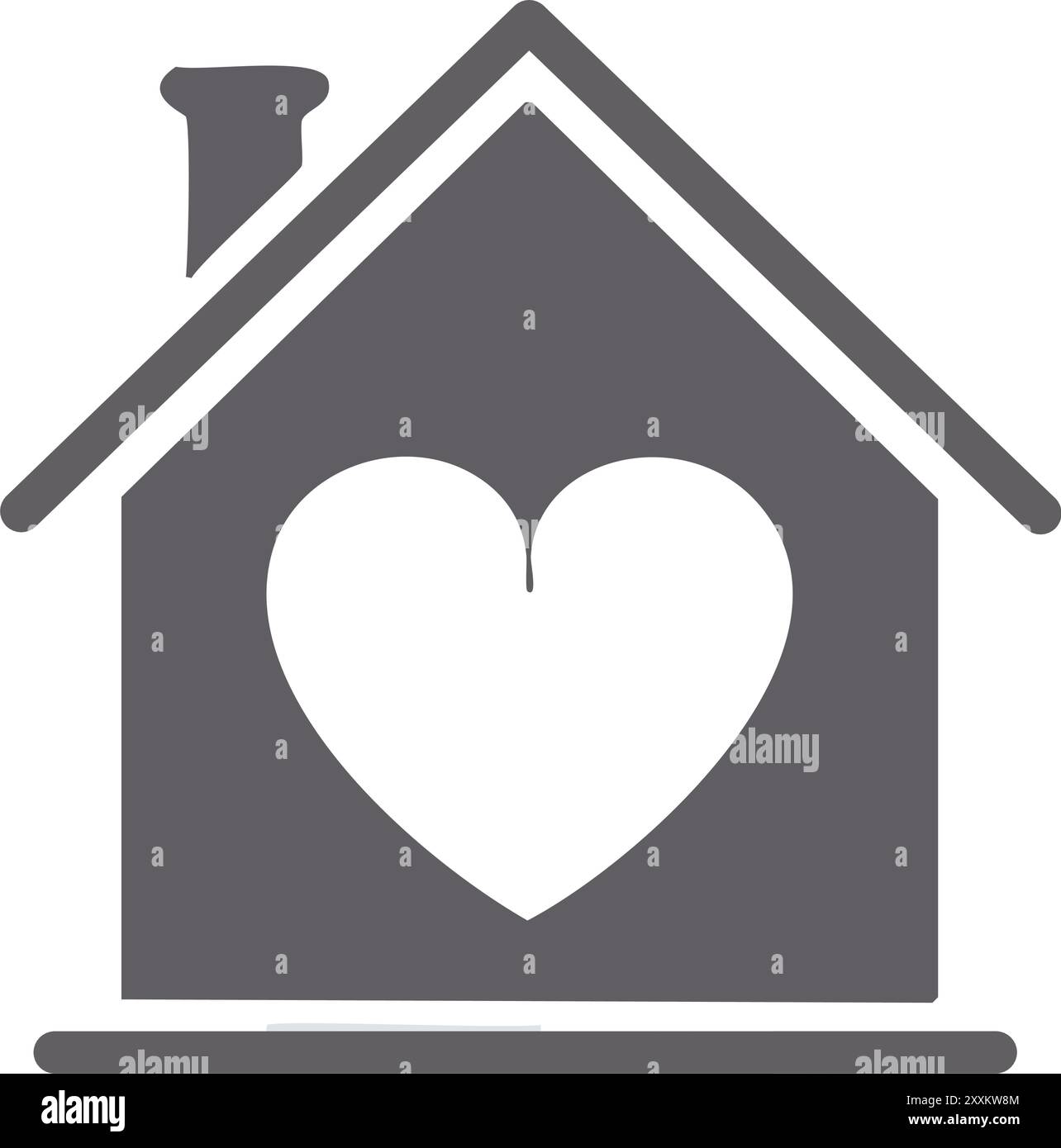 Love Residence Icon. Visuelle Darstellung von Zuneigung und Wohnung, symbolisiert einen Ort der Zuneigung und Fürsorge. Stock Vektor