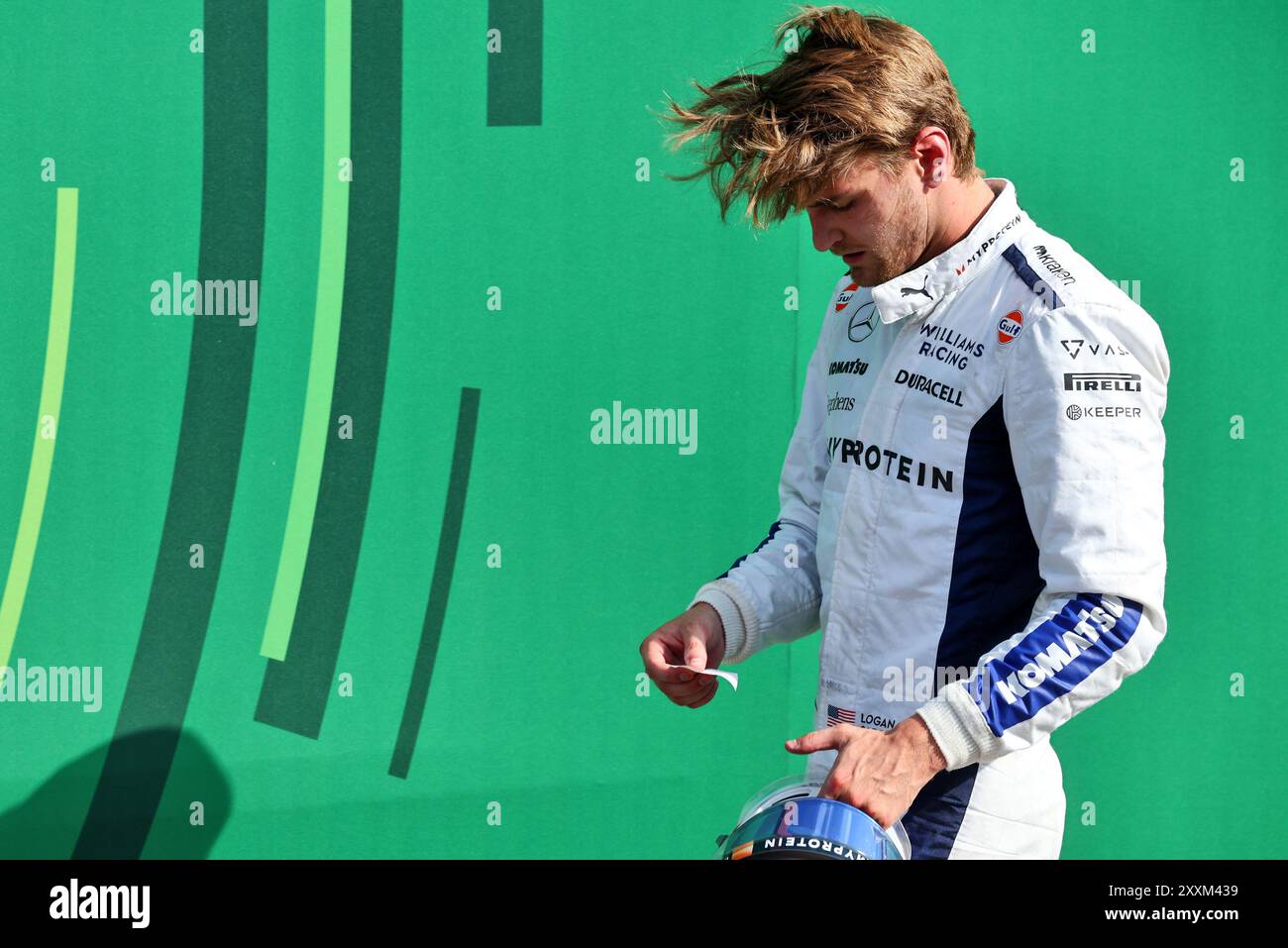 Zandvoort, Niederlande. August 2024. Logan Sargeant (USA) Williams Racing in parc Ferme. 25.08.2024. Formel-1-Weltmeisterschaft, Rd 15, Großer Preis Der Niederlande, Zandvoort, Niederlande, Wettkampftag. Das Foto sollte lauten: XPB/Alamy Live News. Stockfoto
