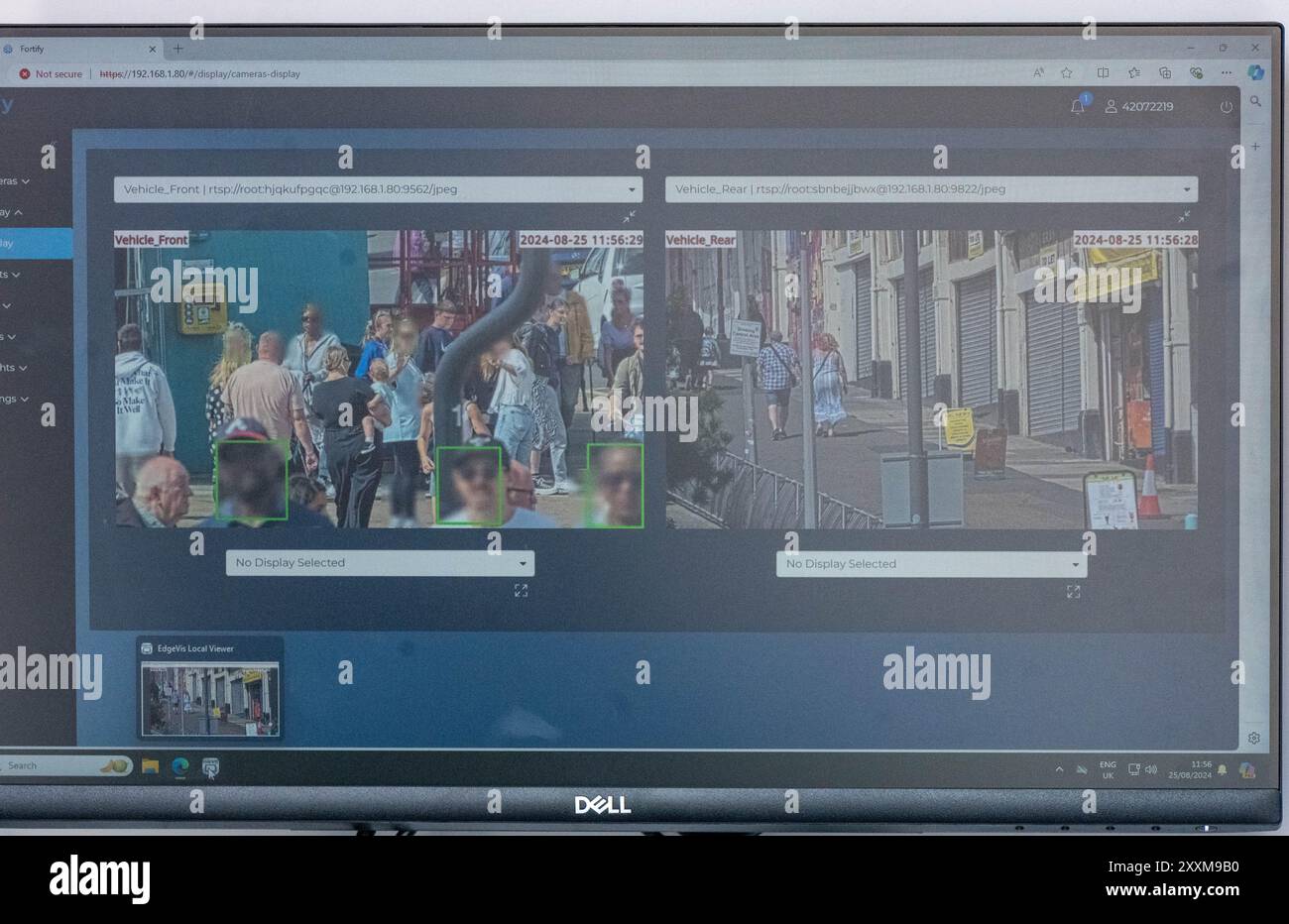 Southend on Sea, Essex 25. Aug 2024 die Polizei von Essex verwendet Videoüberwachung-Technologie zur Gesichtserkennung in Southend on Sea über das Feiertagswochenende der Bank. Quelle: Ian Davidson/Alamy Live News Stockfoto