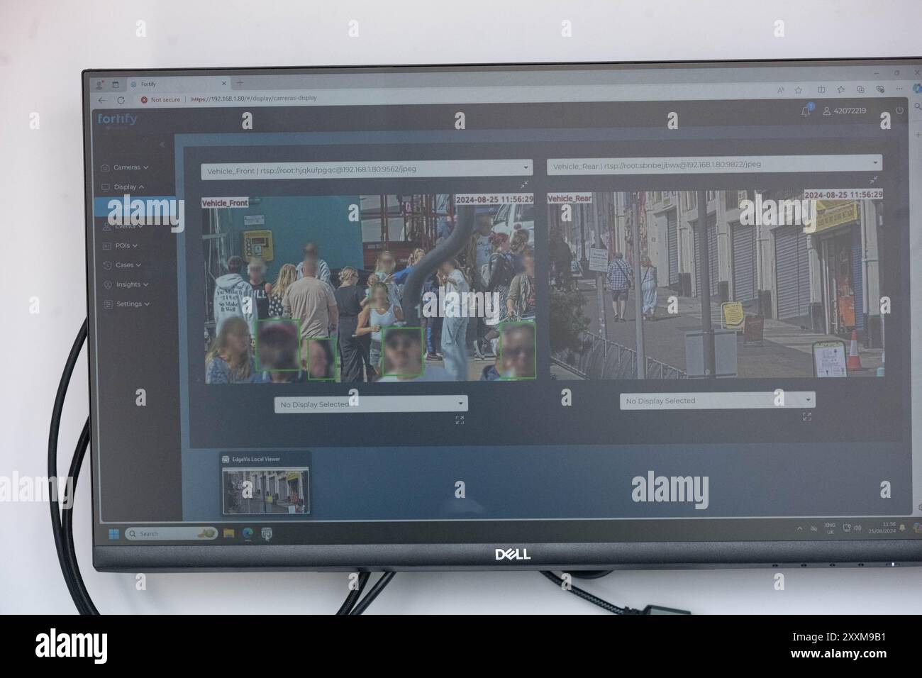 Southend on Sea, Essex 25. Aug 2024 die Polizei von Essex verwendet Videoüberwachung-Technologie zur Gesichtserkennung in Southend on Sea über das Feiertagswochenende der Bank. Quelle: Ian Davidson/Alamy Live News Stockfoto