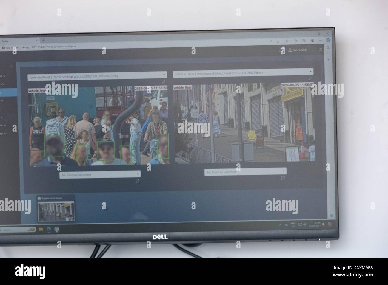 Southend on Sea, Essex 25. Aug 2024 die Polizei von Essex verwendet Videoüberwachung-Technologie zur Gesichtserkennung in Southend on Sea über das Feiertagswochenende der Bank. Quelle: Ian Davidson/Alamy Live News Stockfoto