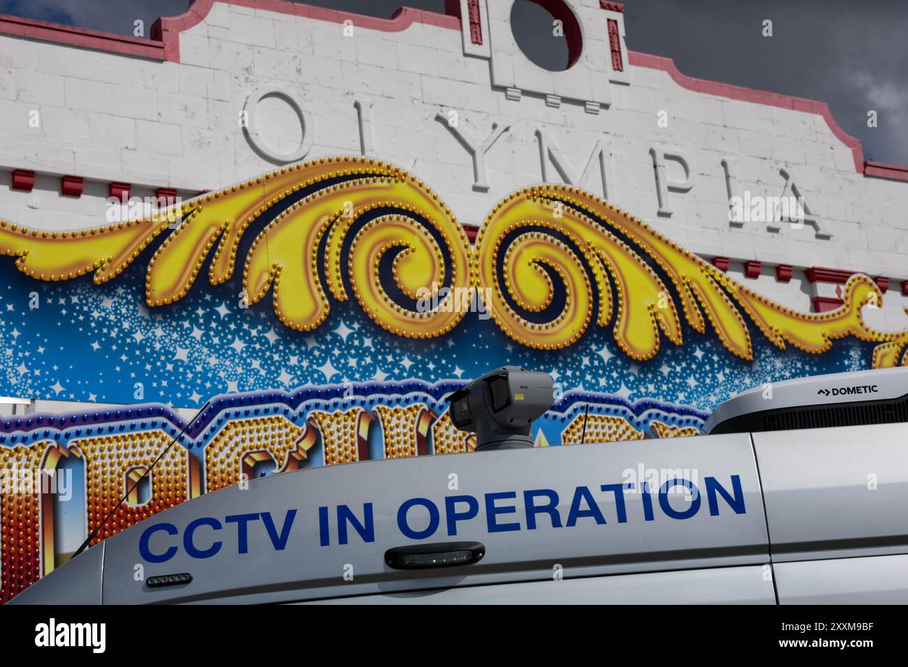 Southend on Sea, Essex 25. Aug 2024 die Polizei von Essex verwendet Videoüberwachung-Technologie zur Gesichtserkennung in Southend on Sea über das Feiertagswochenende der Bank. Quelle: Ian Davidson/Alamy Live News Stockfoto