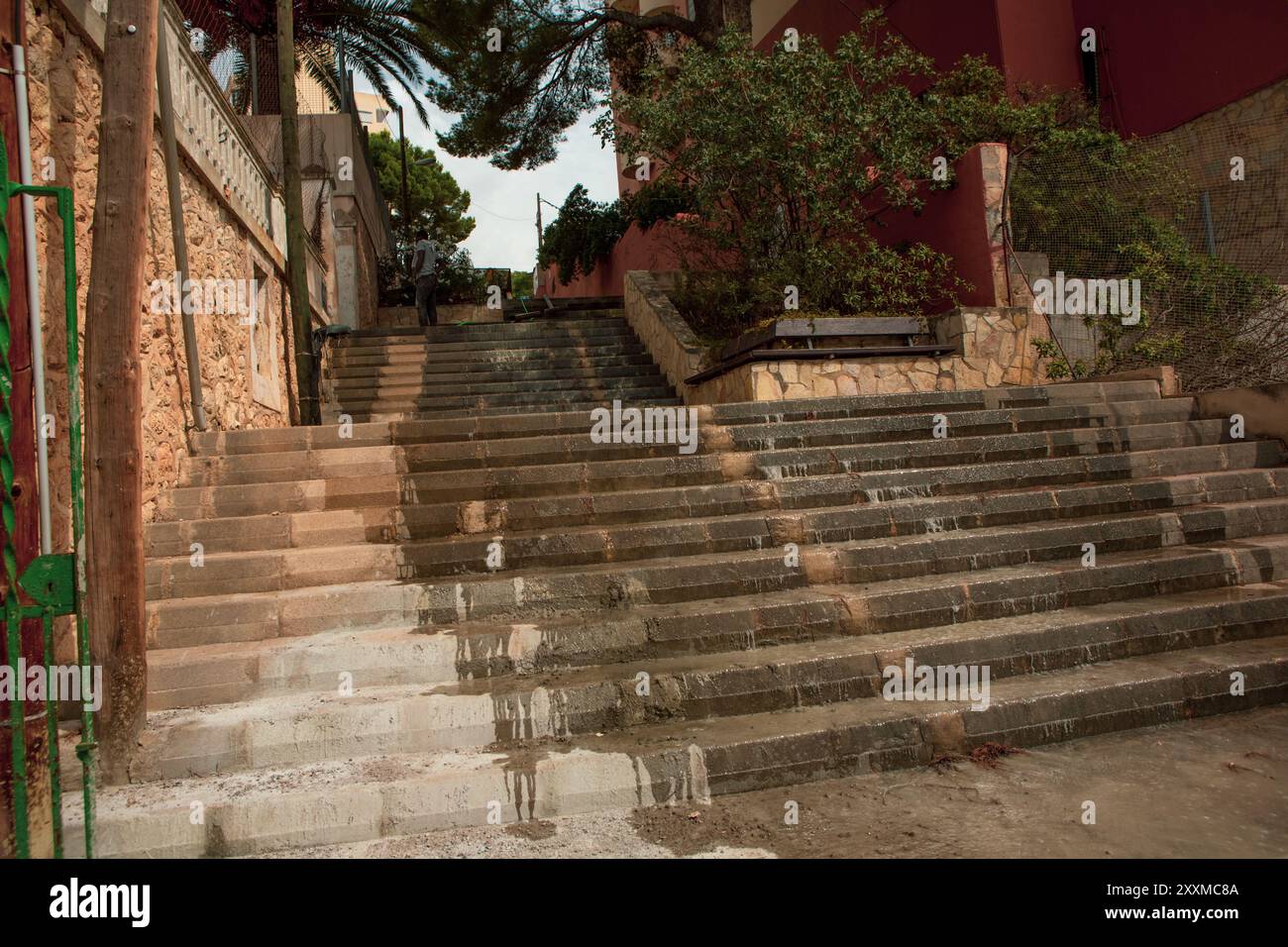 Treppenstraße in Sant Augusti, Mallorca Stockfoto