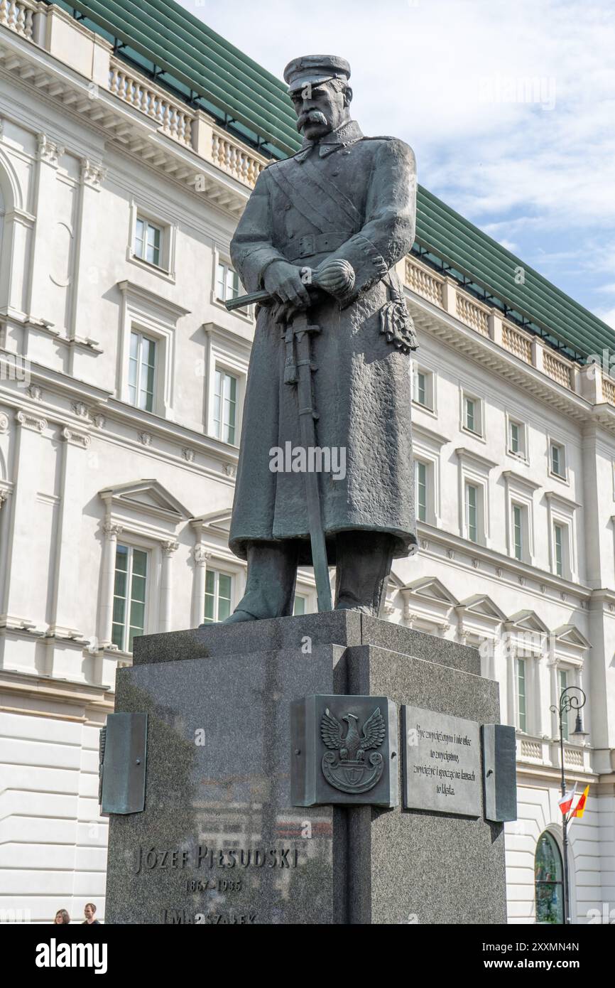 Denkmal für Jozef Pilsudski in Warschau. Polen, Warschau - 26. Juli 2023 Stockfoto