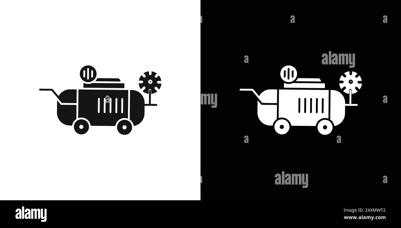 Luftkompressorpumpe Symbol Vektor-Logo-Set-Sammlung oder Bündelpackung Stock Vektor