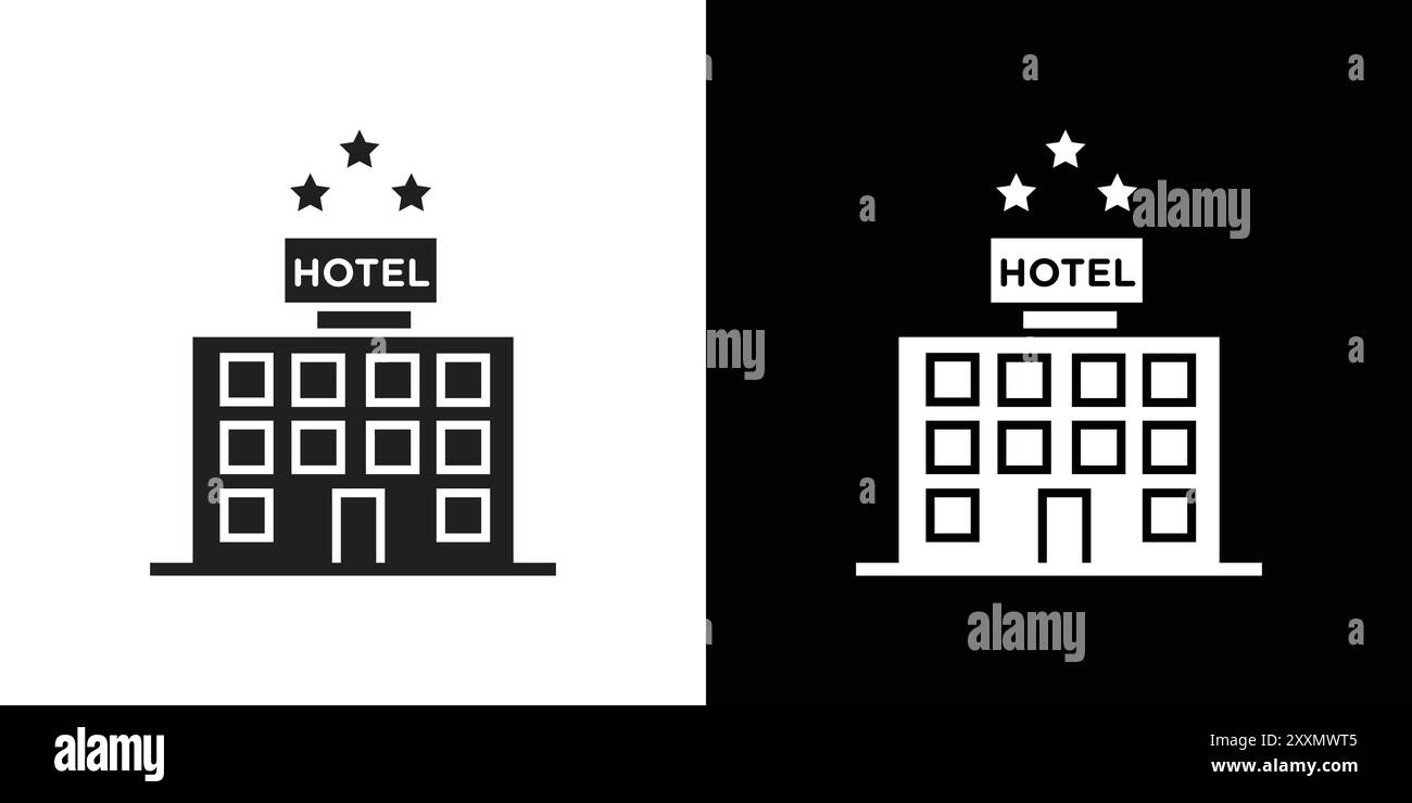 3-Sterne-Hotel Icon Vektor-Logo-Set-Kollektion oder Paket-Gruppe Stock Vektor