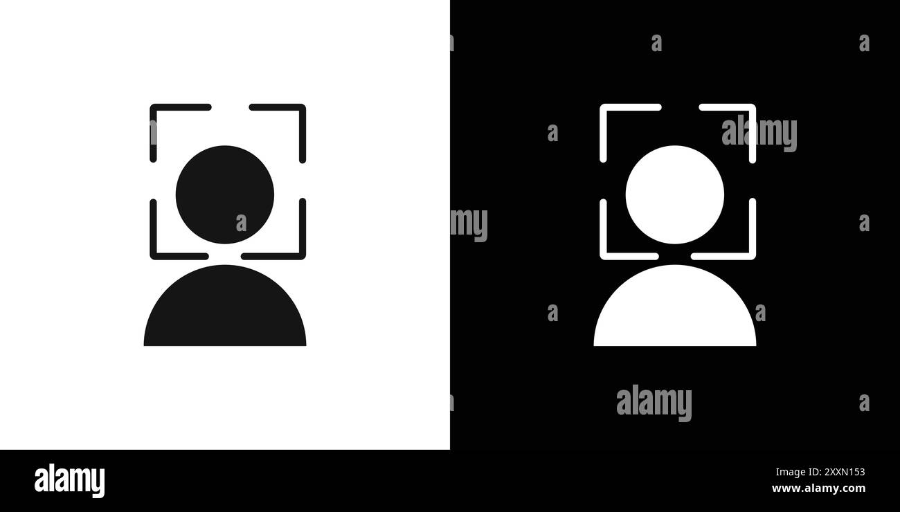 Symbol für Gesichtserkennung Vektor-Logo-Set-Sammlung oder Bündelpackung Stock Vektor