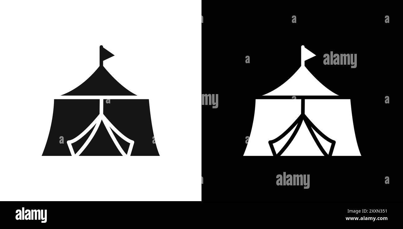 Zelt-Symbol-Vektor-Logo-Set-Kollektion oder Bundle-Pack-Gruppe Stock Vektor