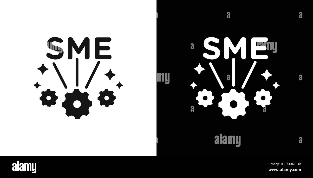 KMU, kleine und mittlere Unternehmen, Icon Vector Logo Set Collection oder Bundle Pack Group Stock Vektor