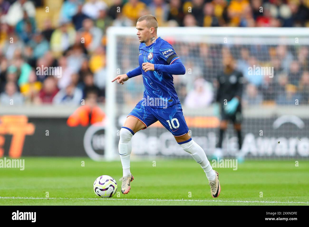 Wolverhampton, Großbritannien. August 2024. Mijailo Mudryk aus Chelsea während des Premier League-Spiels zwischen Wolverhampton Wanderers und Chelsea Credit: MI News & Sport /Alamy Live News Stockfoto