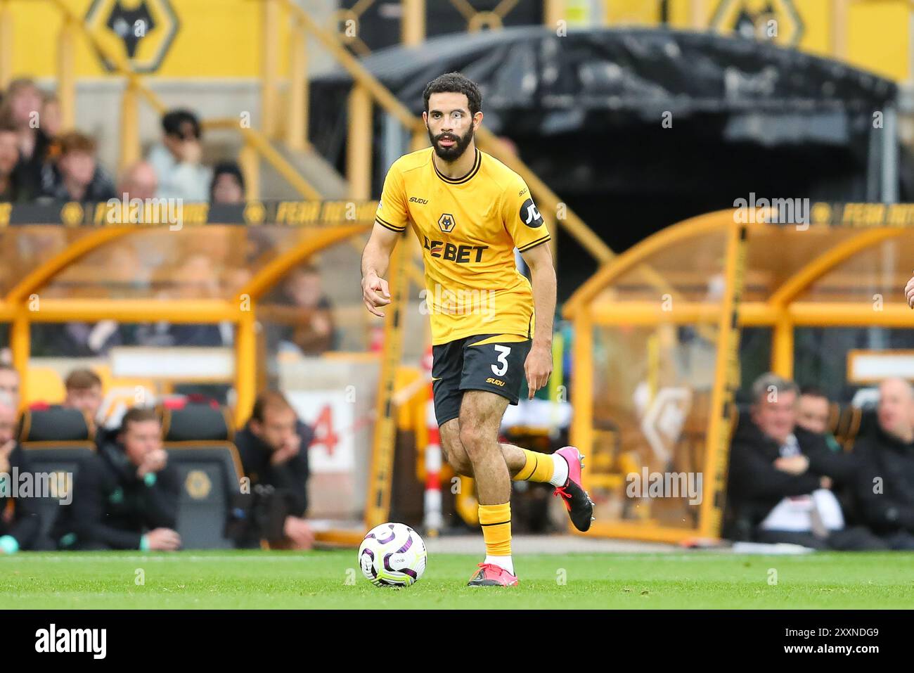 Wolverhampton, Großbritannien. August 2024. Rayan At-Nouri von Wolves während des Premier League-Spiels zwischen Wolverhampton Wanderers und Chelsea Credit: MI News & Sport /Alamy Live News Stockfoto