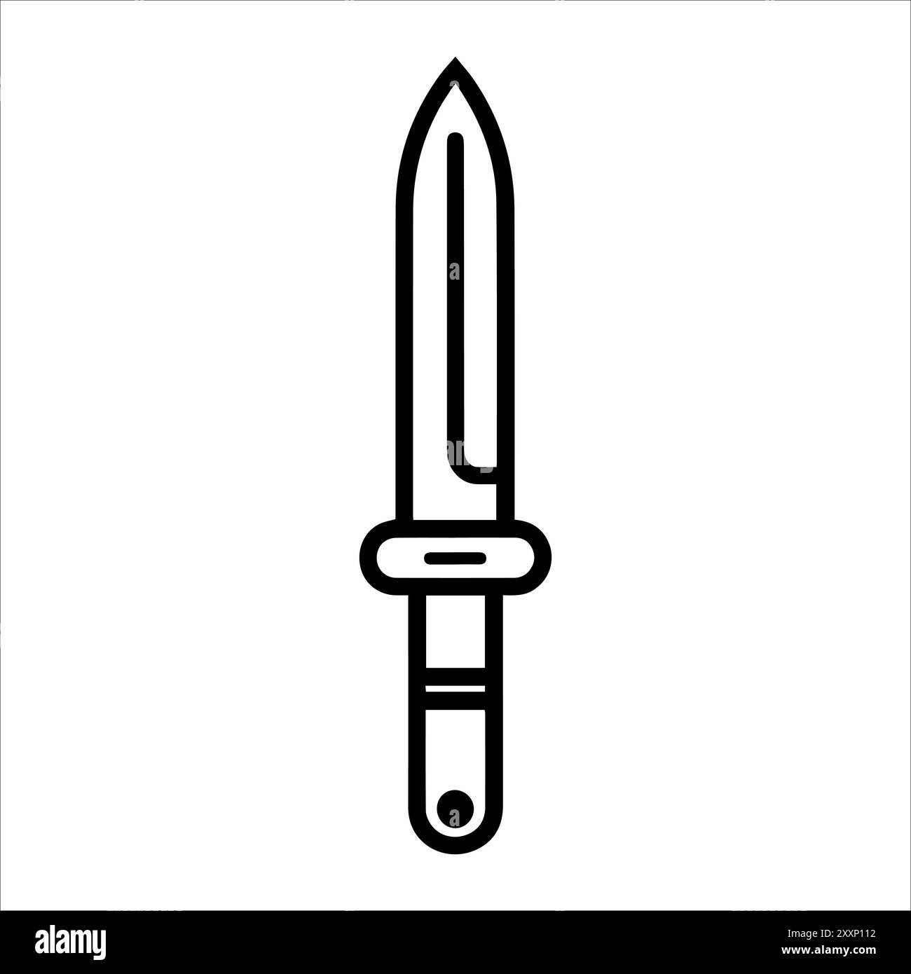 Messersymbol oder modernes Liniensymbol. Vektorgrafik und Ikonendesign mit auffälligen Konturen. Schwarz-weiß Pixel Perfect minimalistisches Symbol isoliert weiß Stock Vektor