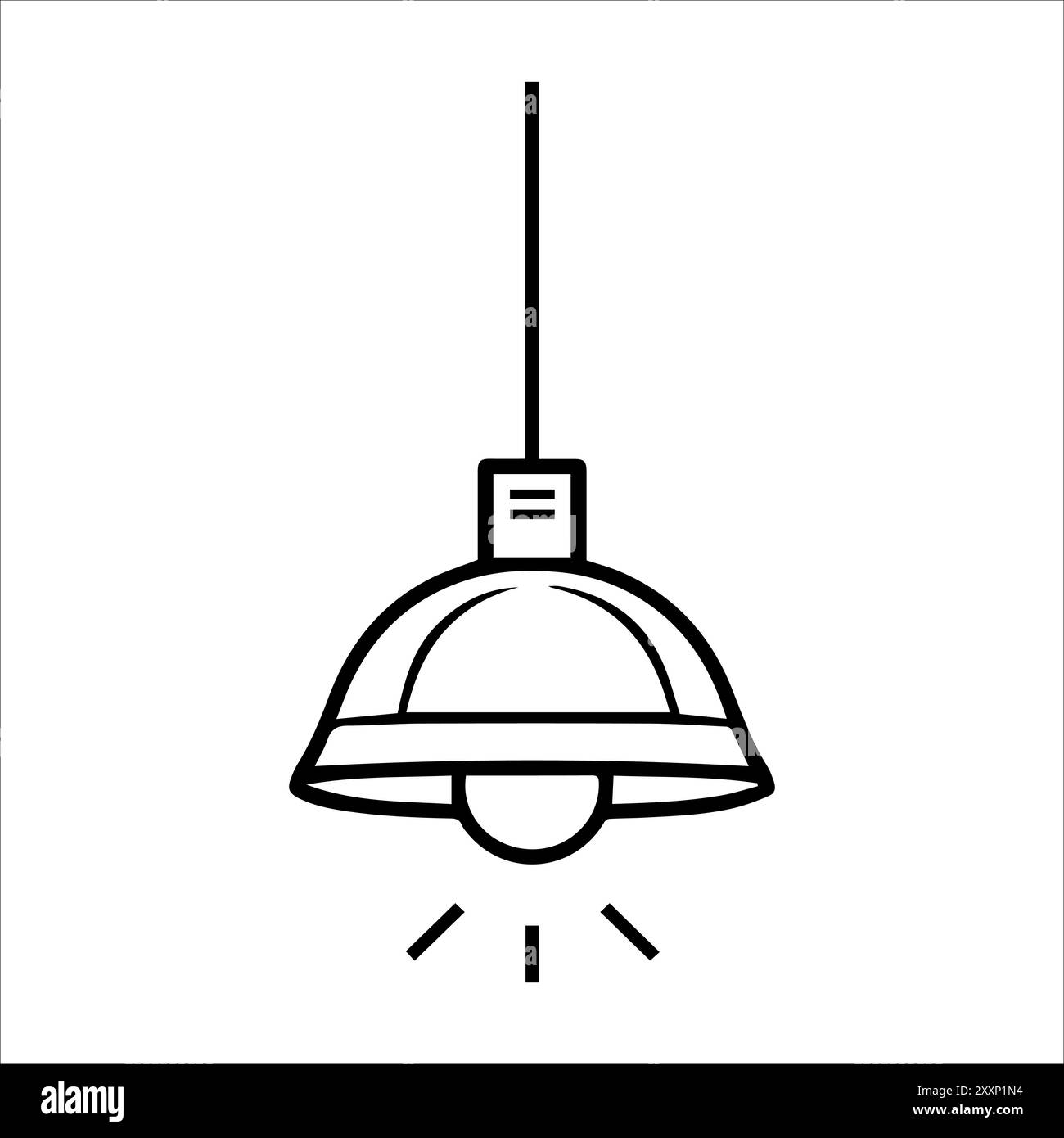Symbol für Deckenleuchte oder modernes Liniensymbol. Vektorgrafik und Ikonendesign mit auffälligen Konturen. Schwarzes und weißes Pixel Perfect minimalistisches Symbol isoliert Stock Vektor