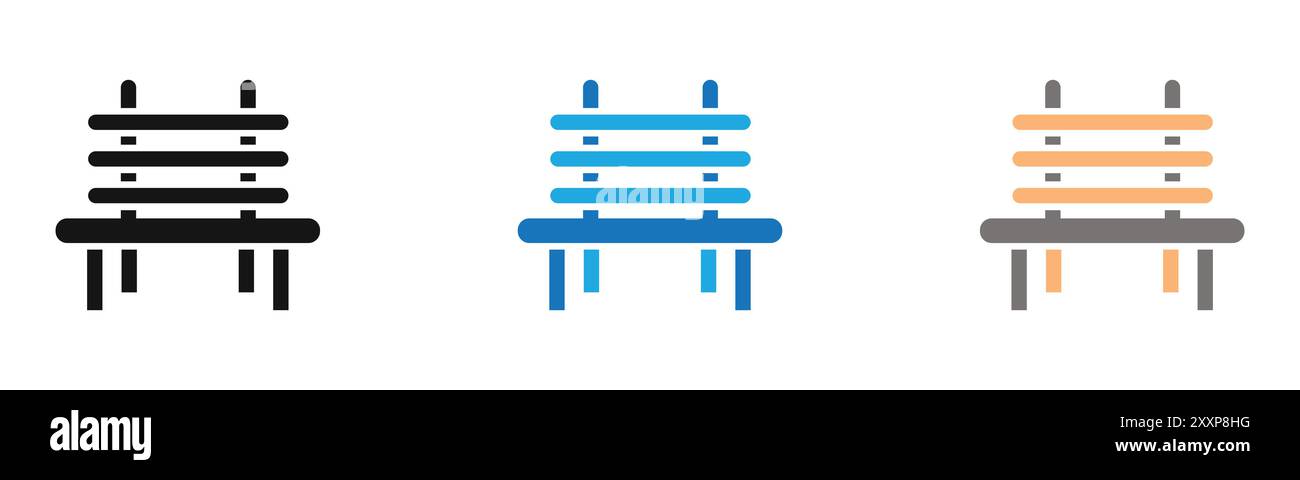 Tischsymbol-Kollektion oder Set in Schwarzweiß Stock Vektor