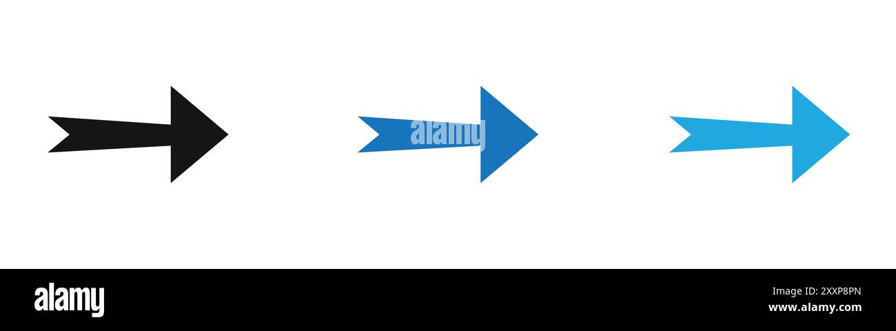 Das Pfeilsymbol umgibt die Sammlung oder den Satz in Schwarzweiß Stock Vektor