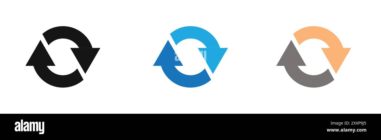 Aktualisieren Sie die Sammlung der Symbolkonturen oder setzen Sie sie in Schwarzweiß Stock Vektor