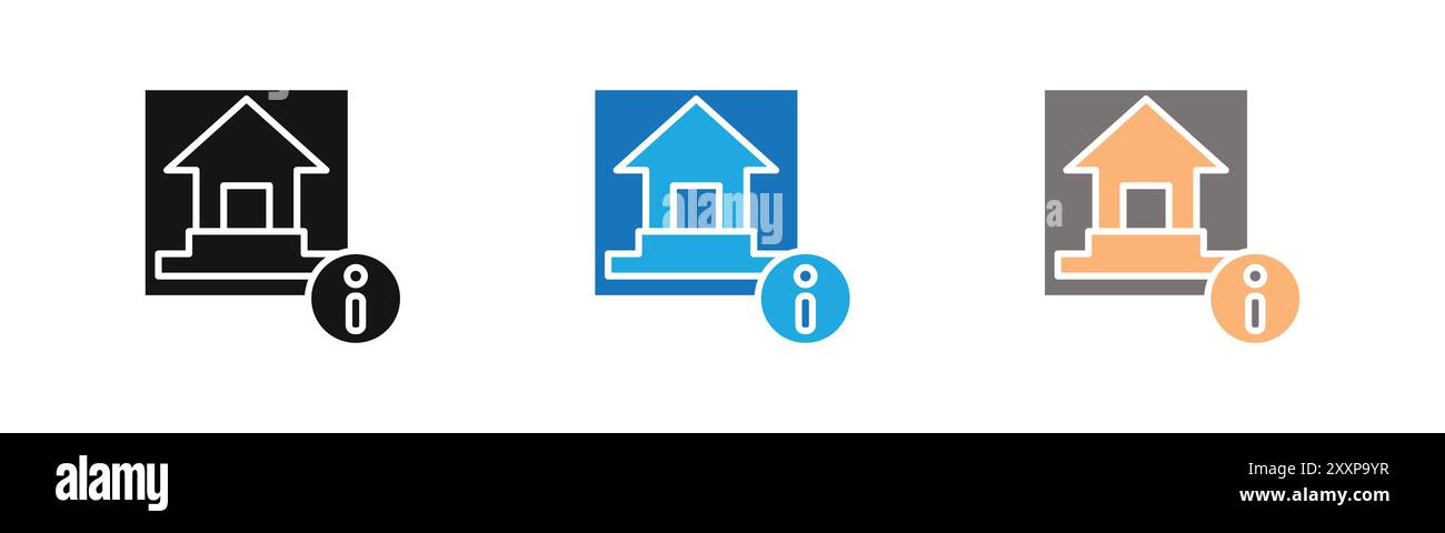 Offizielle Informationen Online-Icon-Kollektion oder -Set in Schwarz-weiß Stock Vektor